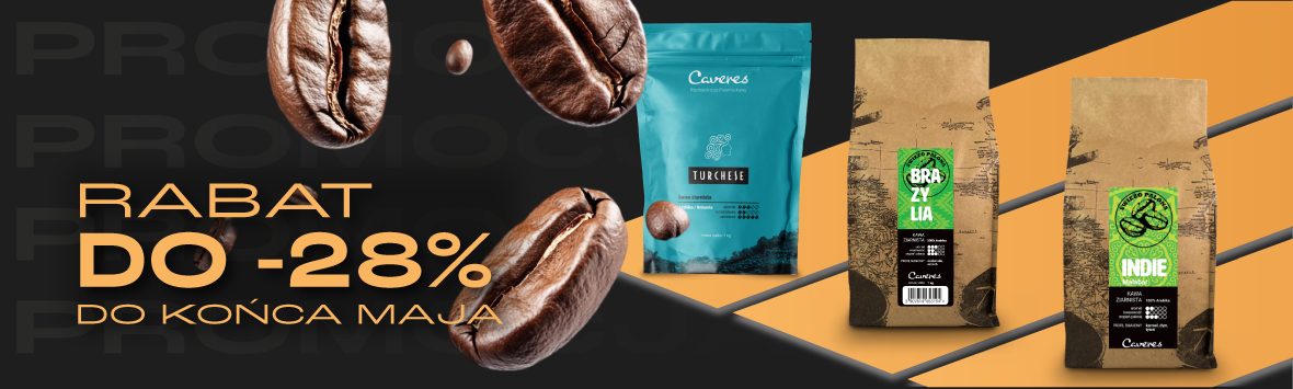 Rabat na świeżo palone kawy caveres 28%